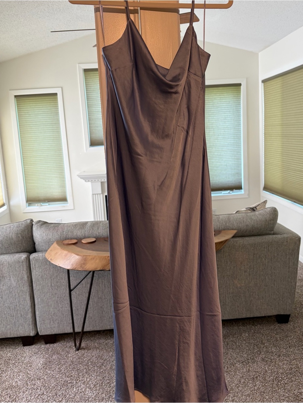 Express Satin Midi Slip Dress